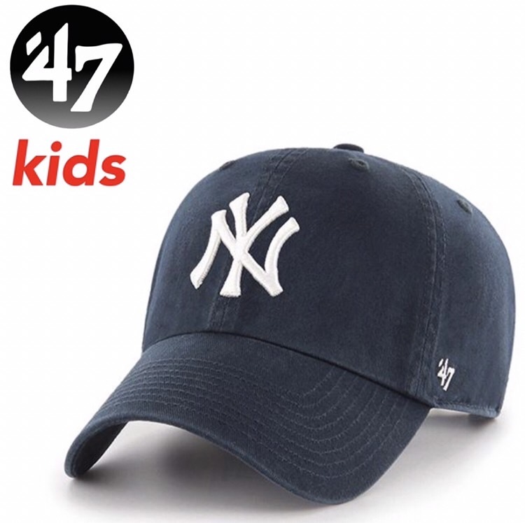 ☆正規品新品☆47BRAND KIDS CLEAN UP フォーティセブン キッズ クリーンナップ キャップ 帽子 RGW17GWSK 柔らか ヤンキース/ネイビー