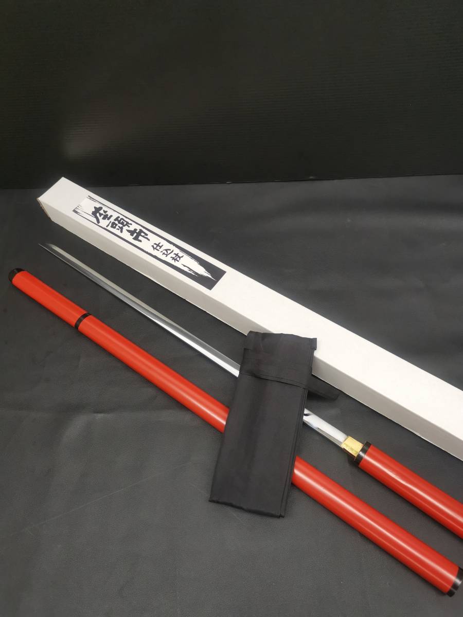 特価 尾形刀剣 座頭市 仕込み杖 楕円朱鞘 日本刀 美術品 コスプレ 