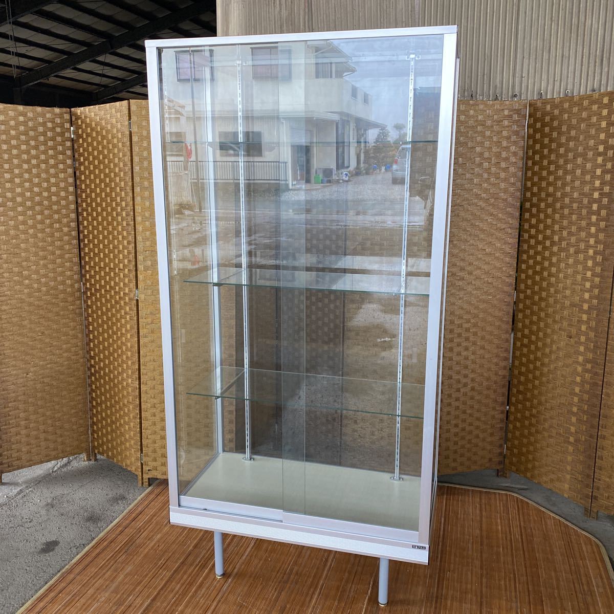◆多数あり!! 残り8点 日本アルミ 大型 ガラスショーケース 約W90×H182×D45cm 陳列 収納棚 キャビネット 業務用 店舗用品 愛知県引取限定