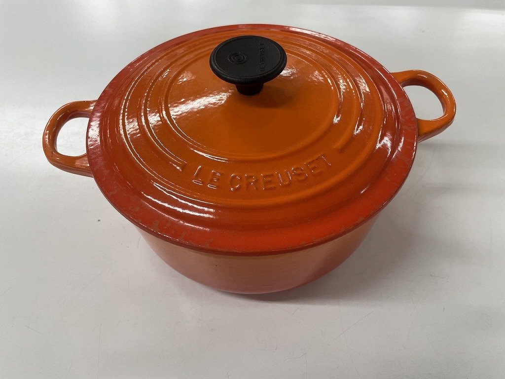 1円スタート】 ル・クルーゼ Le Creuset 【使用品】両手鍋 20cm