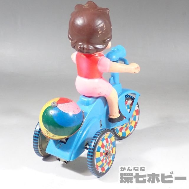 1RG24◇当時物 古い アルプスの少女 ハイジ 三輪車 ブリキ ソフビ 日本 