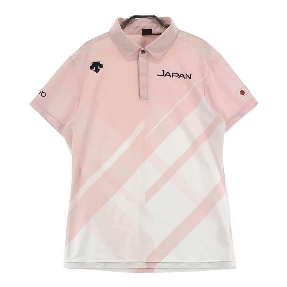 DESCENTE GOLF デサントゴルフ中田英寿 JAPANナショナルチームモデル 半袖ポロシャツ ピンク系 XO [240001903822] ゴルフウェア メンズ