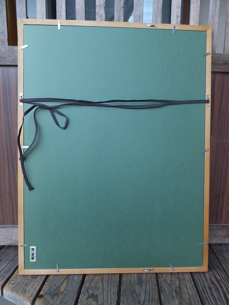 日本美の版画家 井堂雅夫「桂垣(藪椿)」彩色木版画額・