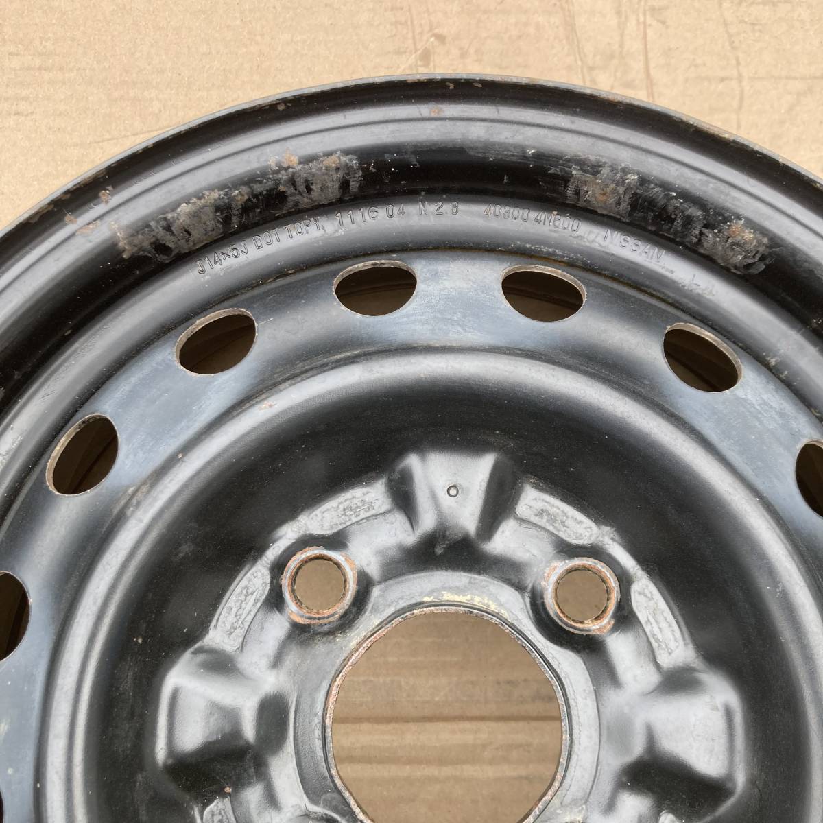 日産純正 J14×5J 40300 4M600 スチールホイール 鉄ホイール 黒 1本③