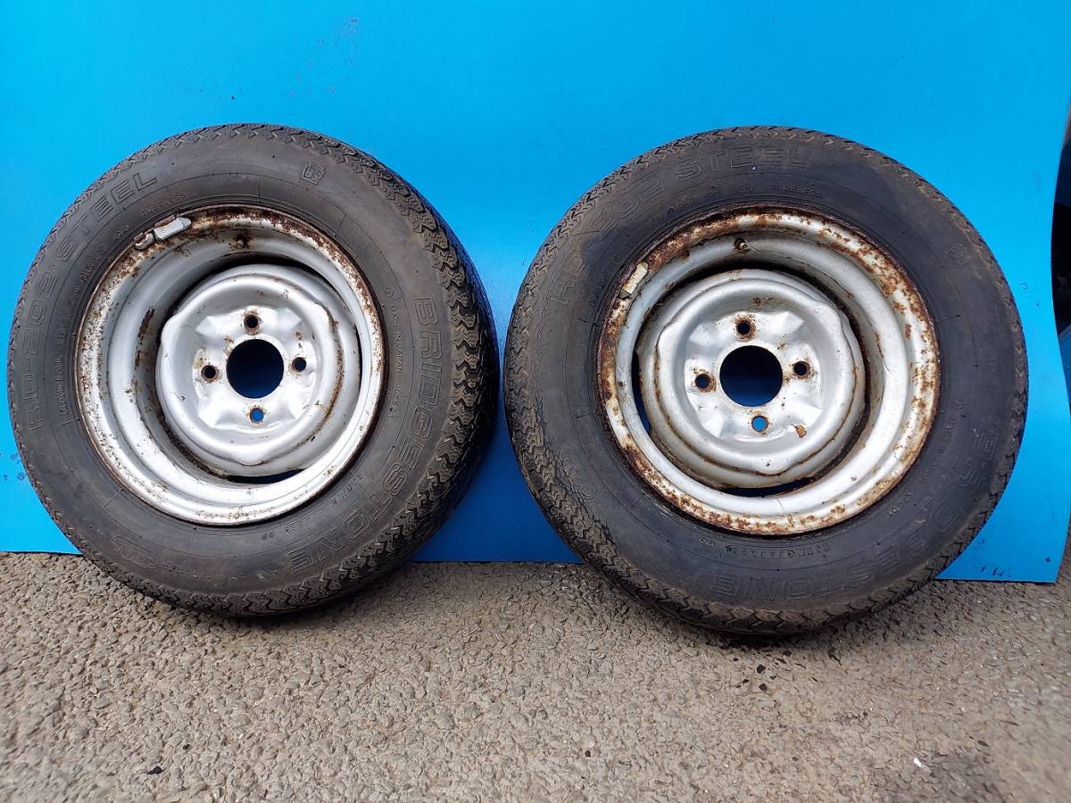 加工ホイール 13インチ 4穴 5.5J 114.3 2本セット 当時物 旧車 鉄ちん 