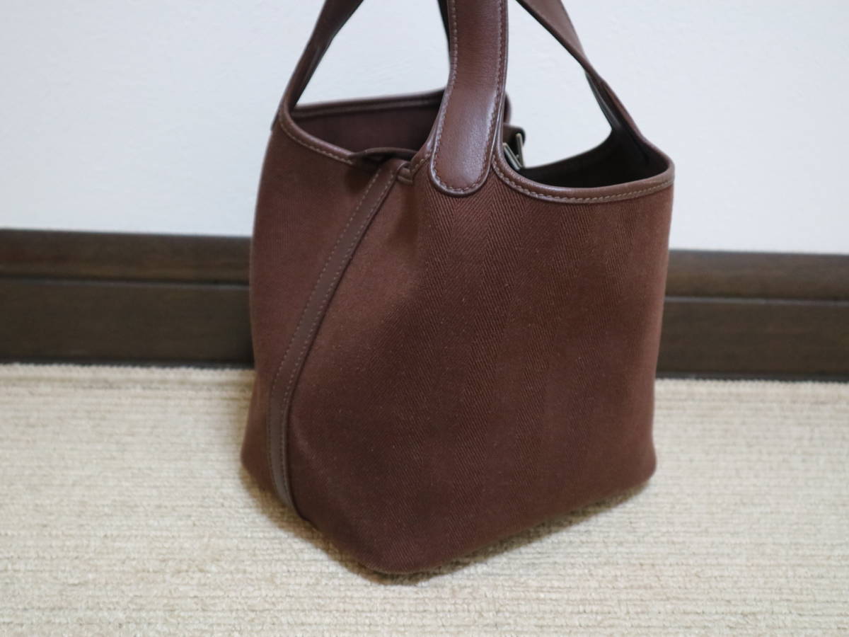 極美品 本物 HERMES エルメス◇トートバッグ ピコタン キャンバス 