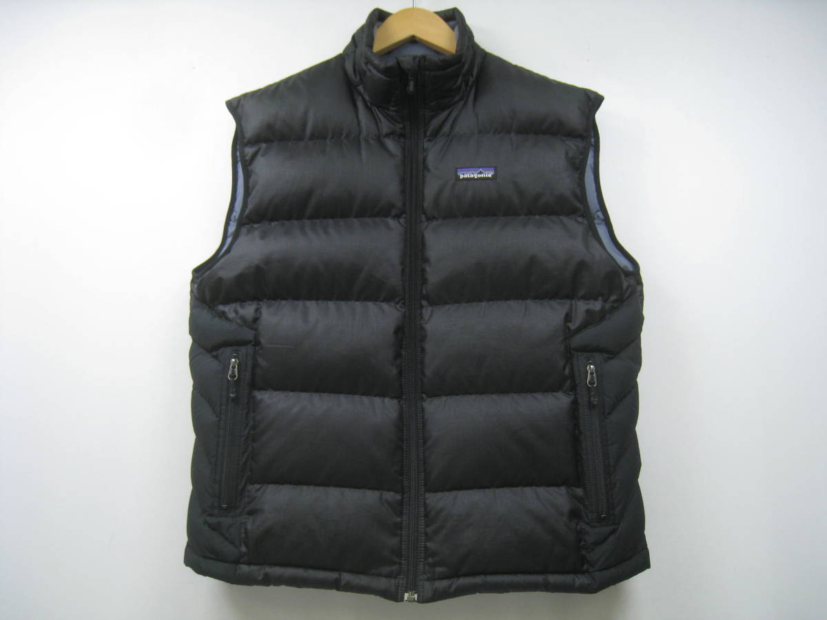 Patagonia パタゴニア ダウンベスト グースダウン 84631F7 ロゴ 黒 ブラック サイズM
