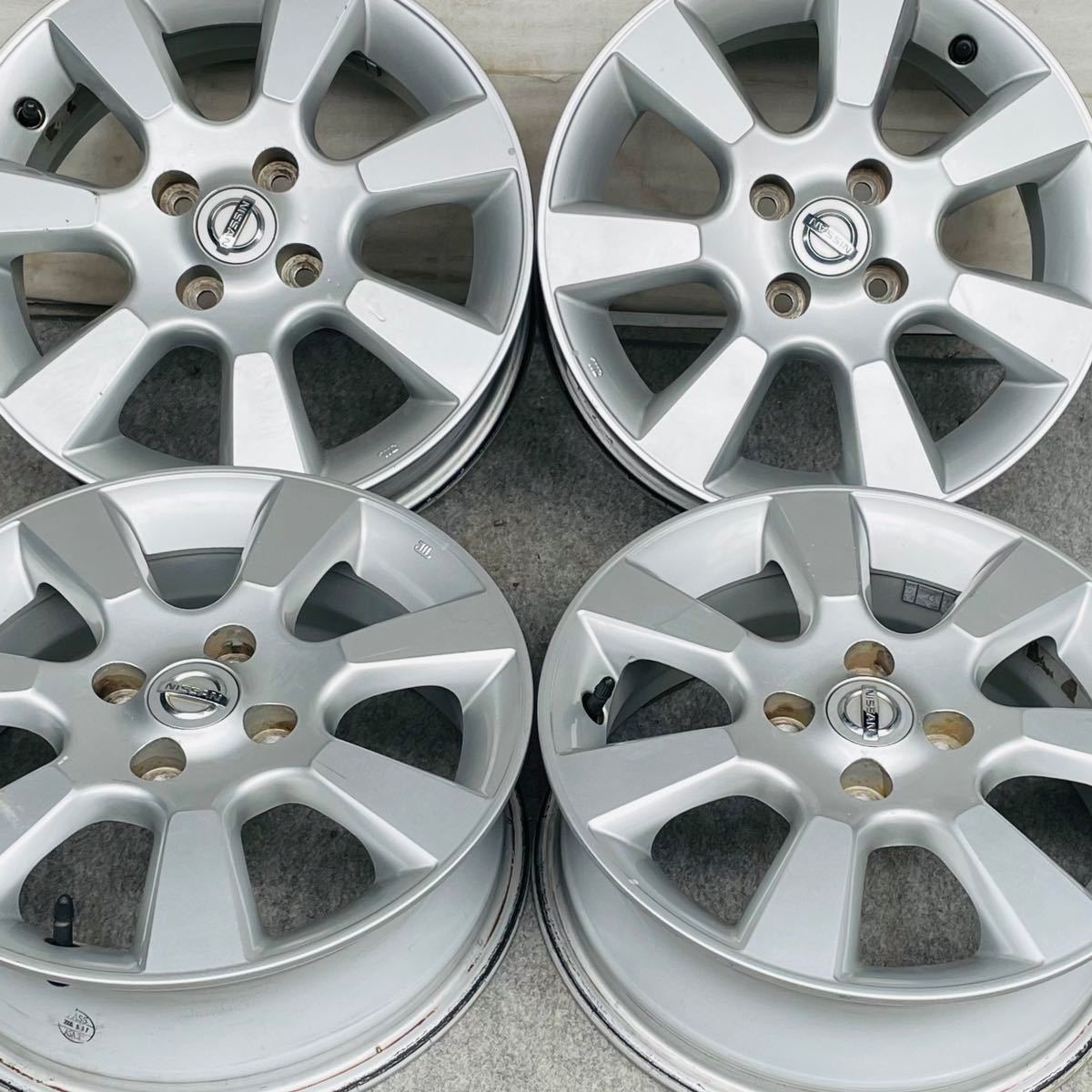 NISSAN 日産純正15インチ× 5.5J +40 PCD100/4穴アルミホイールのみ4本セット。ウイングロード ティーダ ラティオノートキューブ マーチ 等