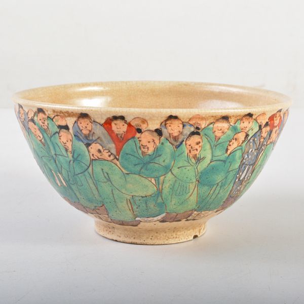 茶道具 犬山焼 色絵 百老茶碗 時代箱付 VBYH(陶磁一般)｜売買された