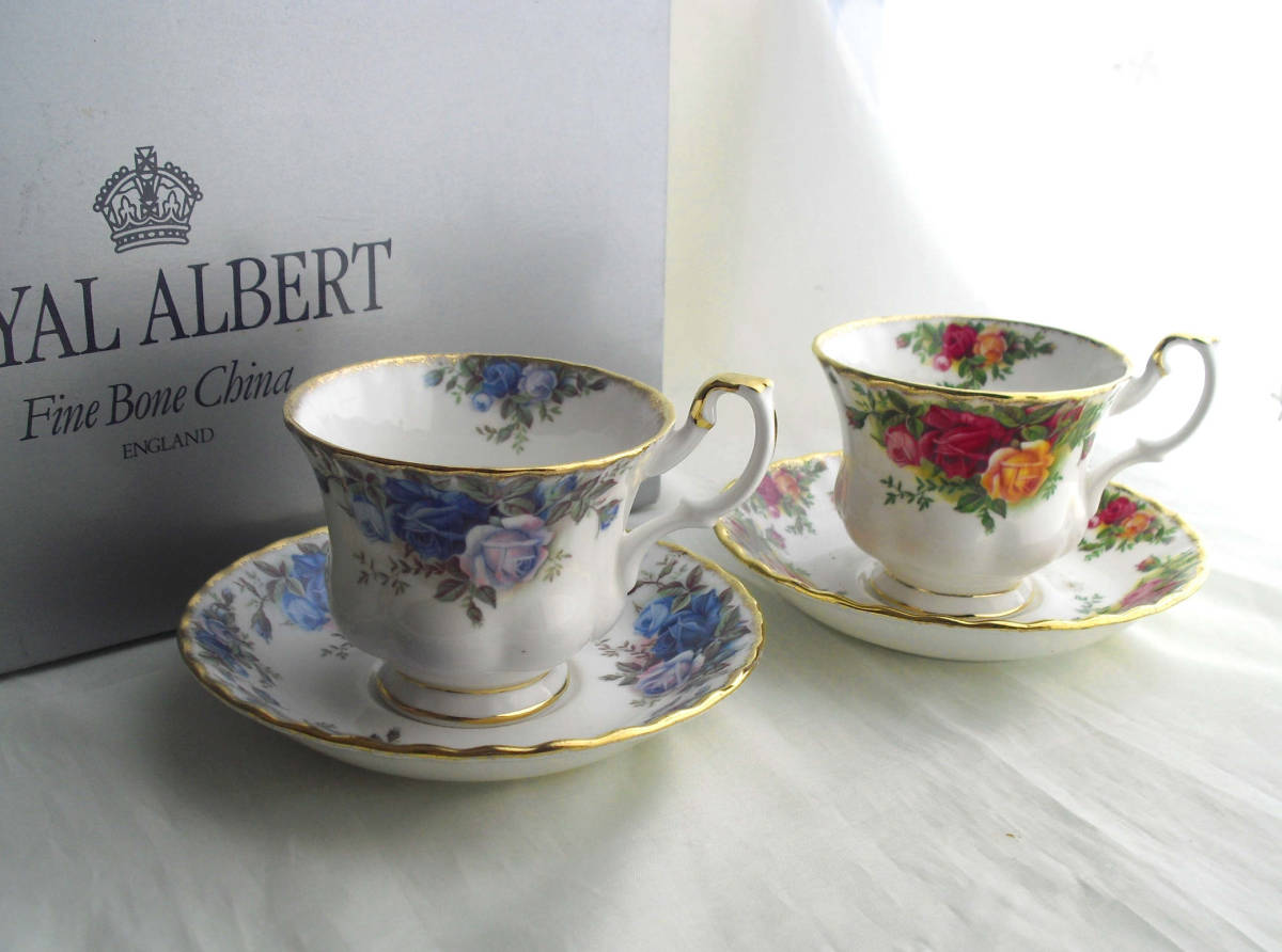 ロイヤルアルバート☆ムーンライトローズ＆オールドカントリーローズカップ＆ソーサー2客未使用