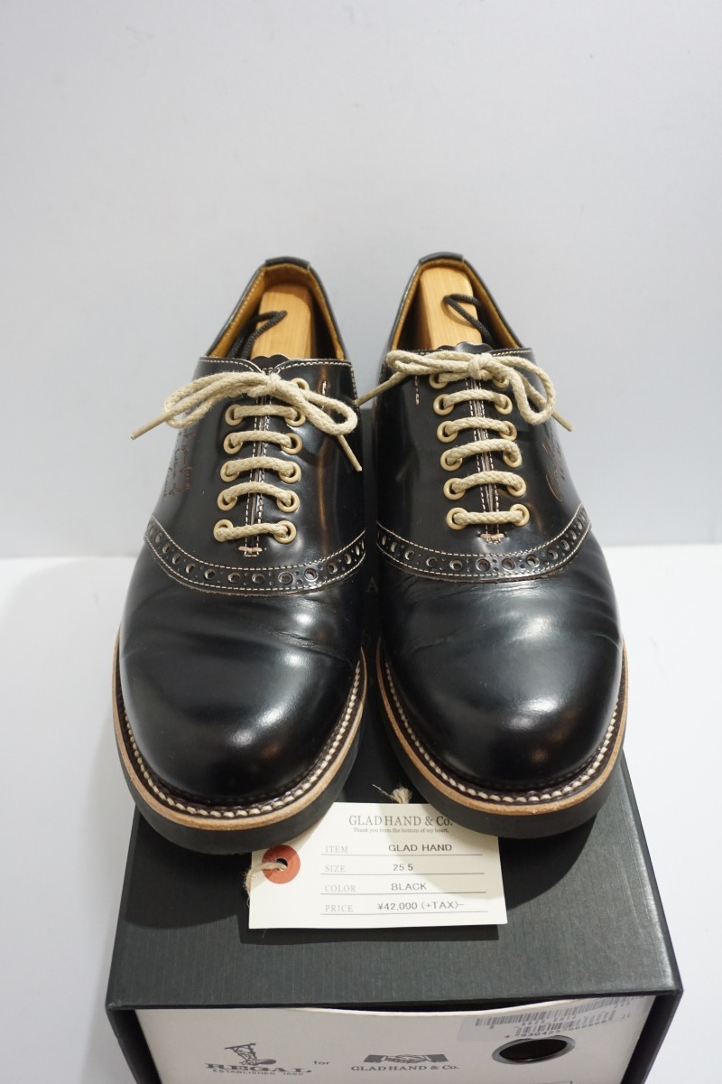 お買い得，低価 GLAD HANDグラッドハンド &times; REGALリーガル SADDLE SHOES レザー サドル シューズ ブーツ 10周年 記念モデル 662S GH10 黒1127M(25.5cm)｜売買されたオークション情報、yahooの商品情報をアーカイブ公開 - 靴