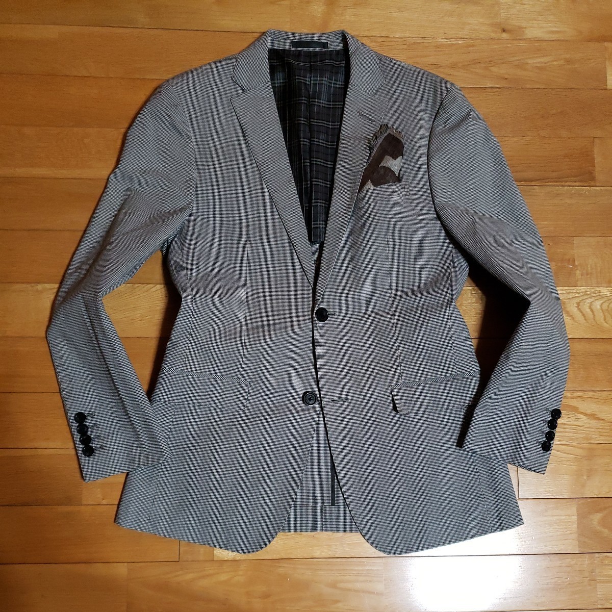 Burberry BLACK LABEL グレー ジャケット チェック裏地 BURBERRYの