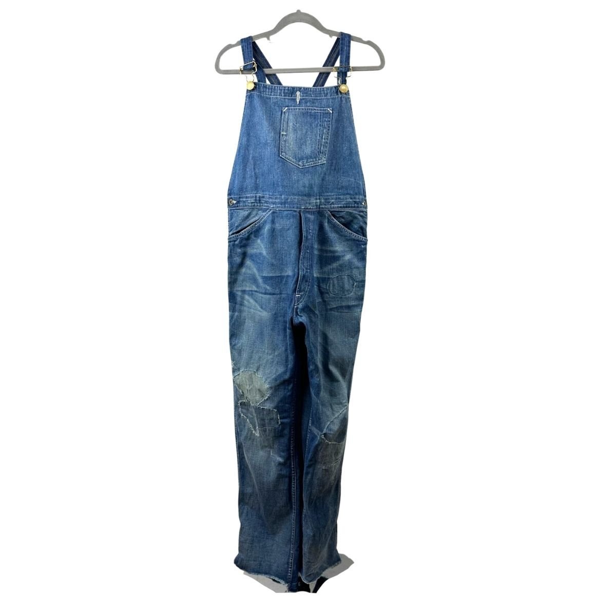 A719●LEVIS VINTAGE CLOTHING(リーバイス ヴィンテージ クロージング， LVC) オーバーオール　オールインワン　つなぎ　デニム　リペア加工