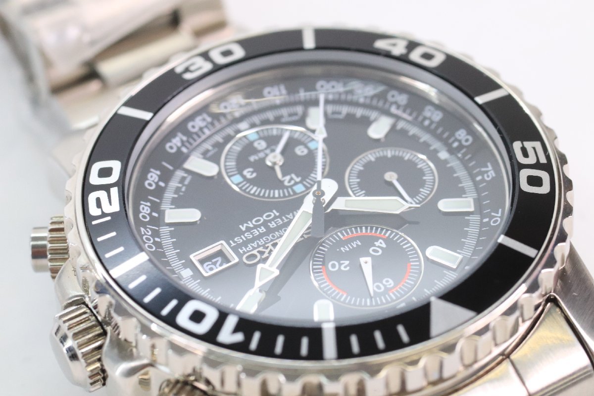 SEIKO セイコー ダイバーズ 7T62-0CV0 クロノグラフ デイト メンズ 