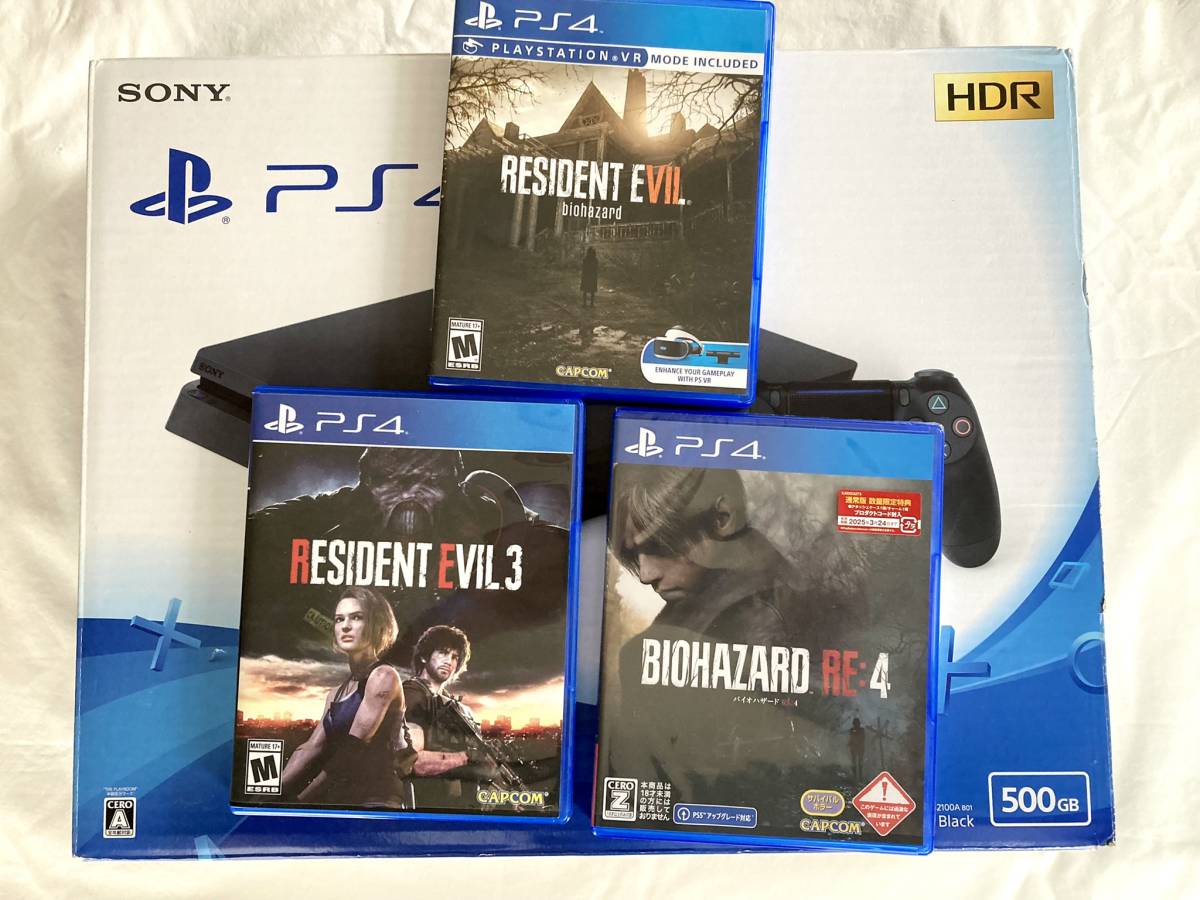 PS4 PS4 本体 CUH-2100A バイオハザードRE:4 RE:3 ソフト付き PS4 PS4 本体 CUH-2100A バイオハザードRE:4 RE:3 ソフト付き