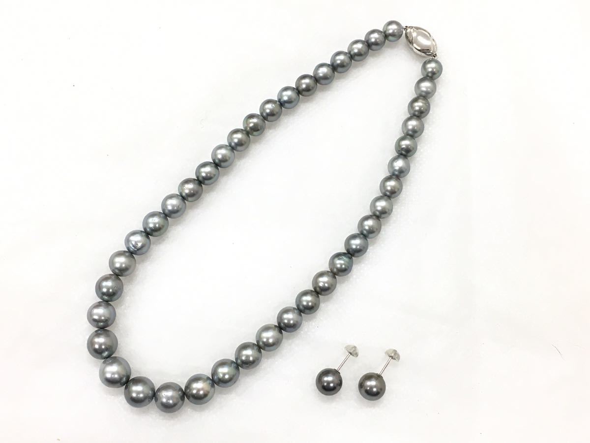 (R902) パール 花珠真珠 SV金具 ネックレス Pt900金具 ピアス セット φ8mm以上 アクセサリー パールネックレス SILVER 