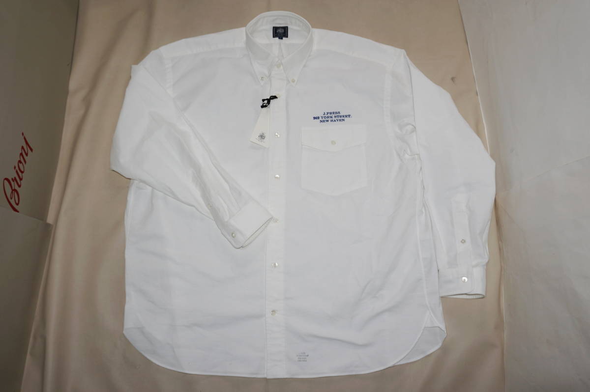 未使用”J.PRESS 厚手綿地釦ダウンシャツ”首43cm大き目