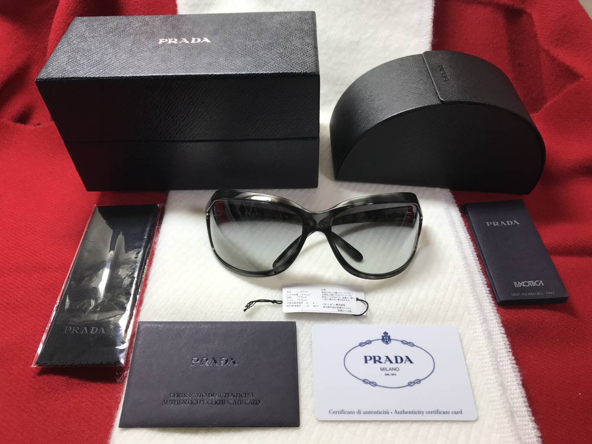 極美品☆GACKT同型同色☆PRADA サングラス SPR14G マーブルブラック 