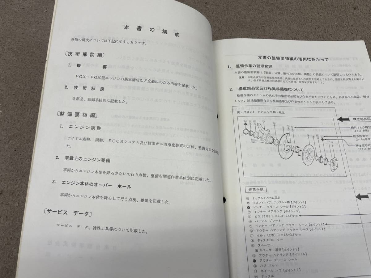 NISSAN VG系 エンジン 整備要領書 1983年版 VG20 VG30 送料込み 当時物