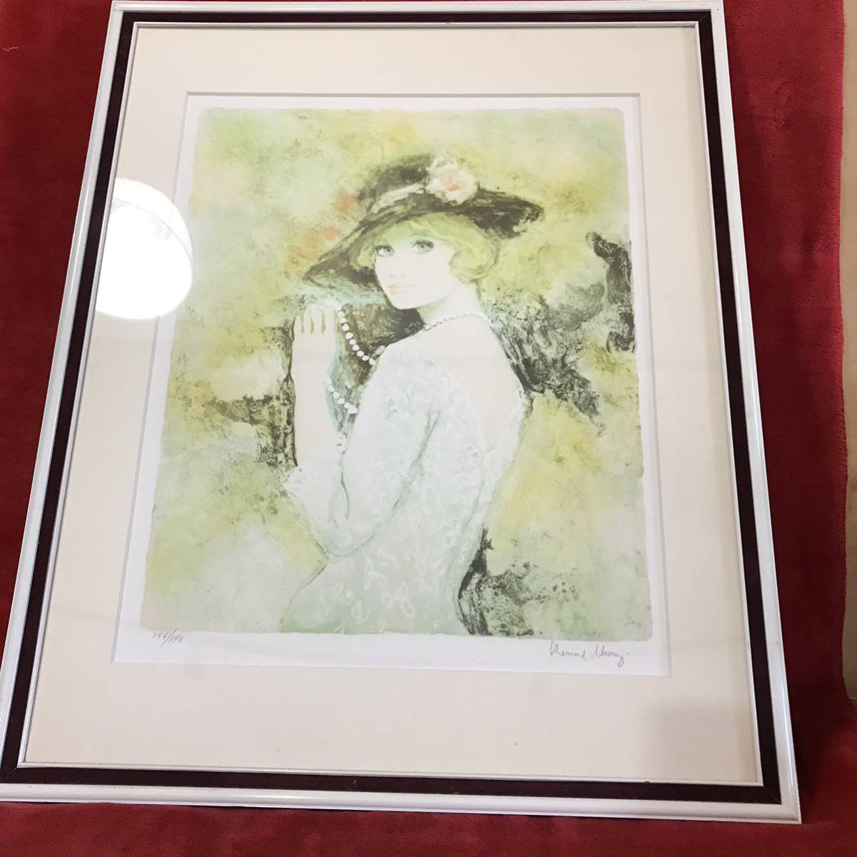 鶴田一郎 「ささやき」リトグラフ版画 ED35/100 直筆サイン 【公式通販】