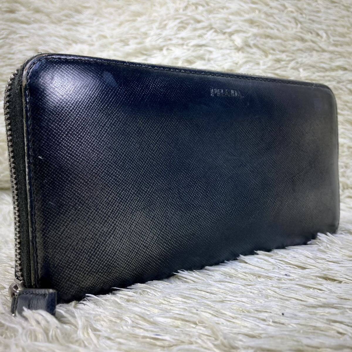 希少品】プラダ PRADA 長財布 財布 小銭入れ ラウンドファスナー 