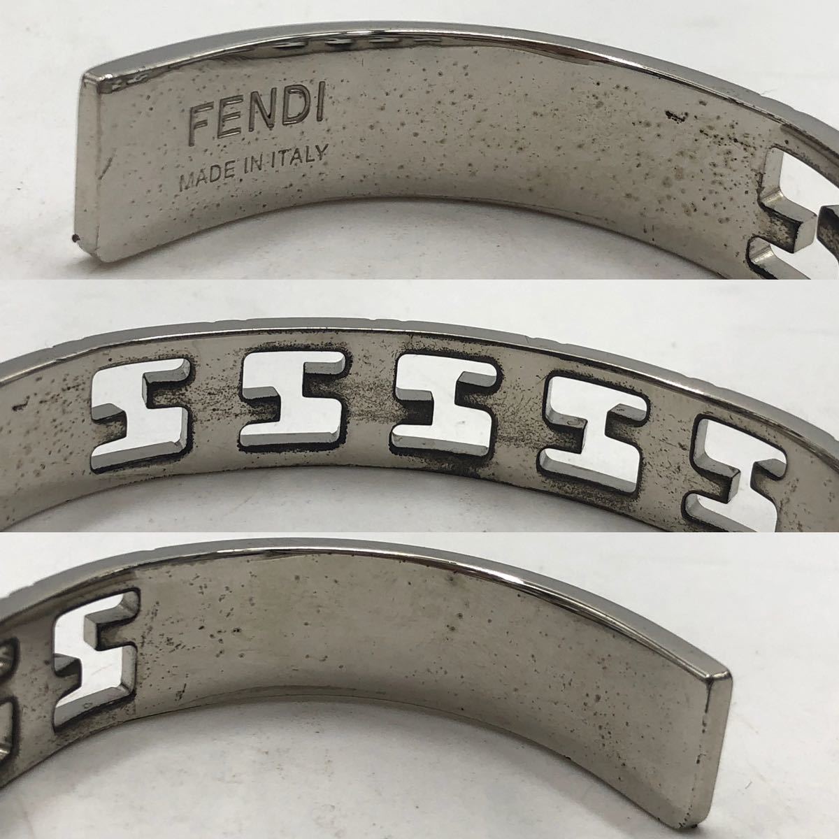 FENDI フェンディ バングル ブレスレット FFロゴ シルバーカラー