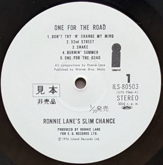 新作，人気SALE】 英国SWAMP スワンプ名盤 RONNIE LANE'S SLIM CHANCE