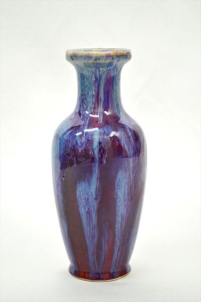 KM453●中古品●中国美術　景徳鎮製　窯変釉 花瓶/花器