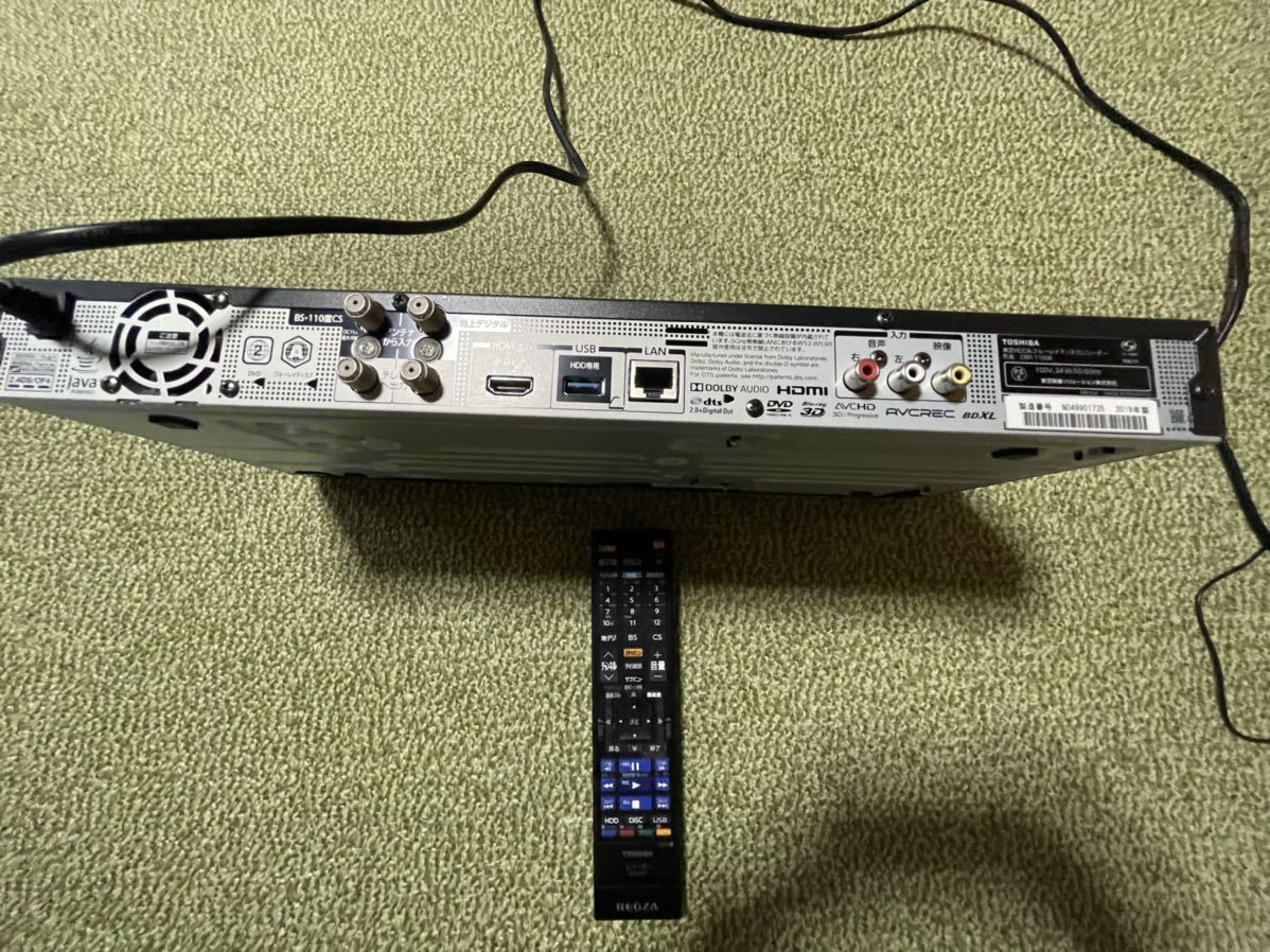 東芝ブルーレイレコーダー DBR-T1008 2019年製 ジャンク品 東芝