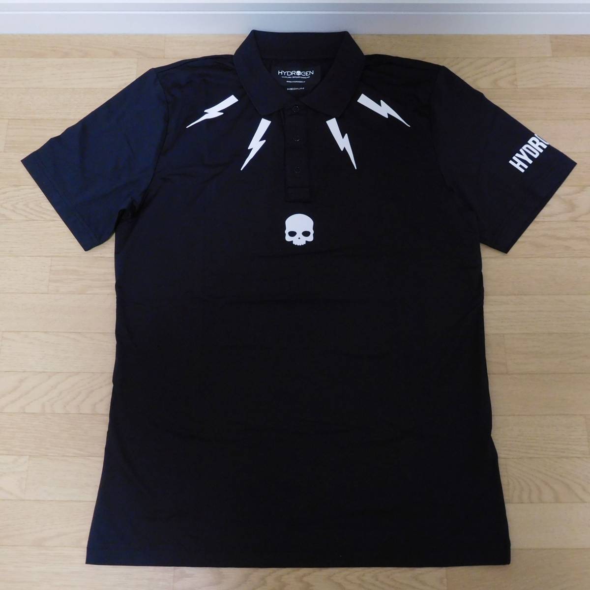 新品 HYDROGEN ハイドロゲン TECH STORM POLO ポロシャツ 半袖 BLACK 