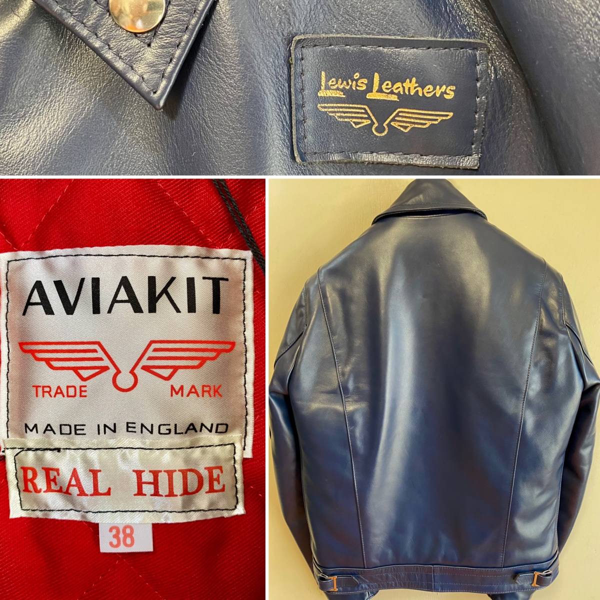 試着のみ 38 Lewis Leathers Cyclone 441T Horse Navy ルイスレザー 