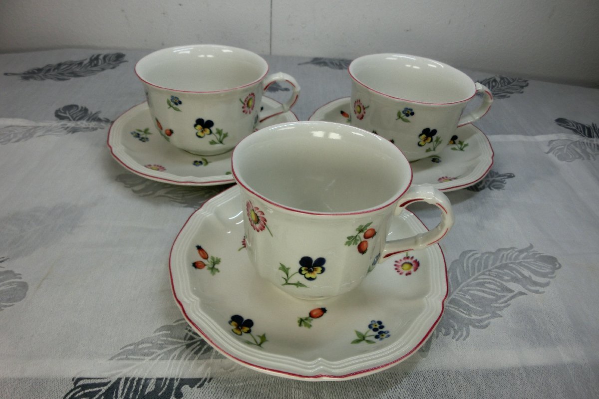  Villeroy&Boch/ビレロイ＆ボッホ プチフルール小花柄カップ＆ソーサー&times;3客 レア 廃盤(ビレロイ&ボッホ)｜売買されたオークション情報、yahooの商品情報をアーカイブ公開 - オークファ ビレロイu0026ボッホ