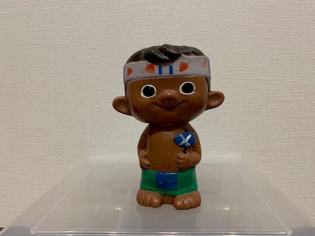 富士銀行 ボクちゃん 貯金箱 インディアン ソフビ人形 貯金箱 昭和 