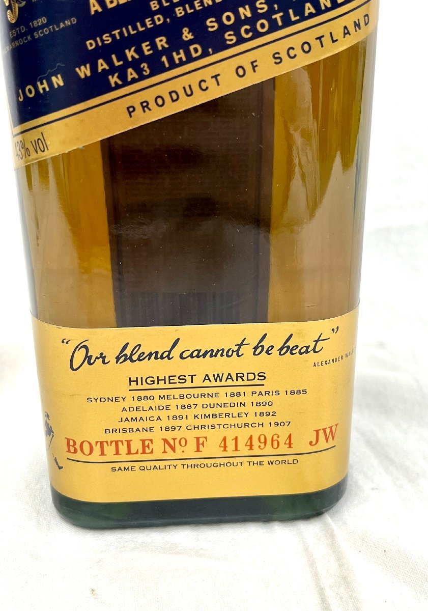 ☆送料別☆JOHNNIE WALKER ジョニーウォーカー ブルーラベル 1000ml 43