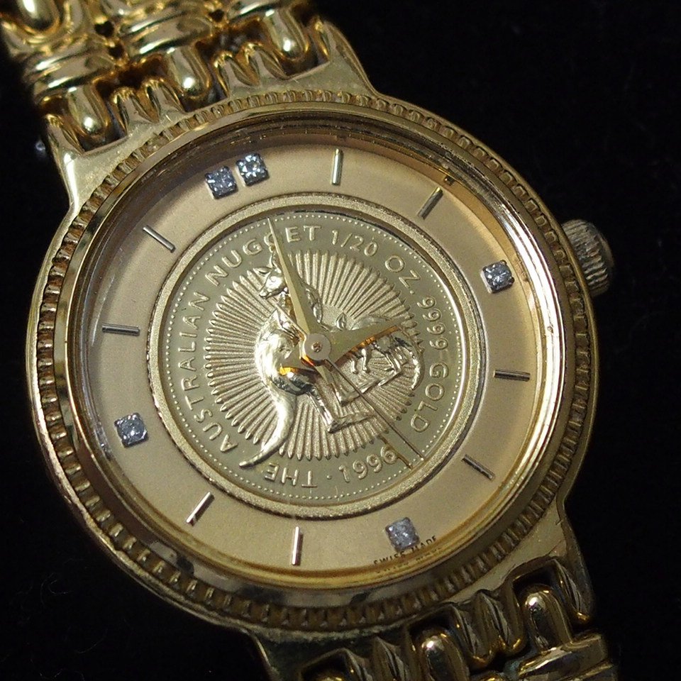 m002 H5 【1 Aroma カンガルー 8286 金貨 1996 1/20オンス ゴールド K24 コインウォッチ QZ