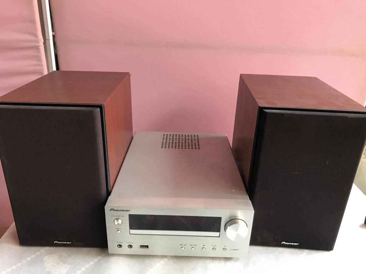 YS1837☆中古品 Pioneer S-HM51 X-HM51-S CDミニコンポーネントシステム スピーカー ペア パイオニア「S-HM51 スピーカー1ペア」（本体のみジャンク品）