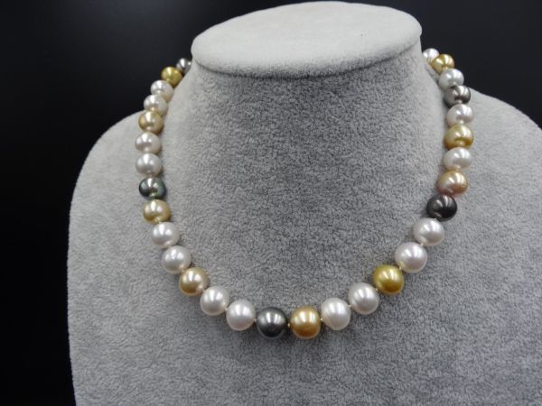 【ジュエリー】675 1円 真珠 パール ネックレス 3色 ブラック ゴールド ホワイト シルバー SILVER アクセサリー
