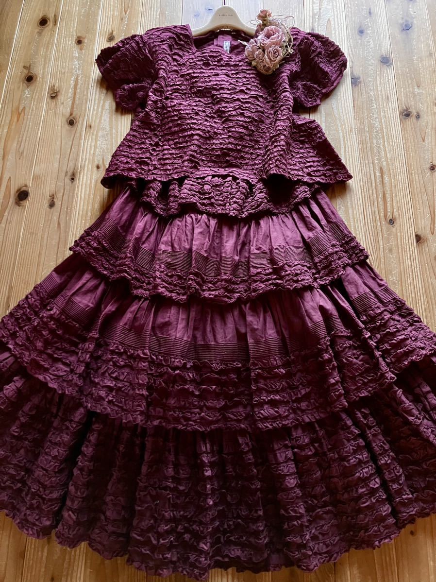 美品 ワンダフルワールド（カネコイサオ）綿ローン☆豪華 総ピコフリル