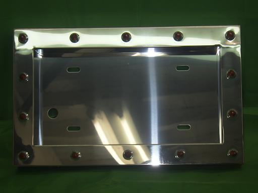 アートステンレス パイロット ナンバー枠 中型 橙【未使用】