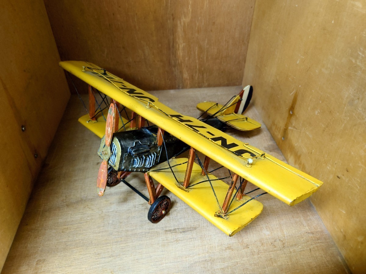 プロペラ式　アンティーク　ブリキ　飛行機　レトロ　