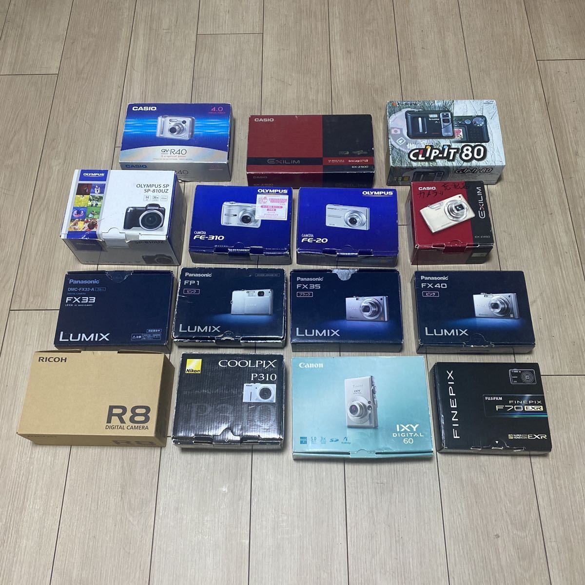 デジカメ　本体　Canon CASIO Nikon Panasonic FUJIFILM OLYMPUS 元箱付　まとめて　まとめ　現状　ジャンク品 計15点　②