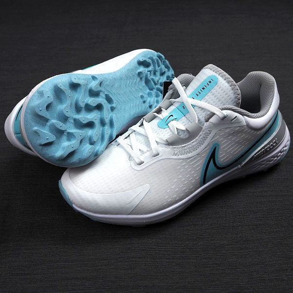 P146 新品 NIKE GOLF ナイキ ゴルフ INFINITY PRO 2 インフィニティ プロ 2 スパイクレス ゴルフシューズ 25.5cm ホワイト/コパ
