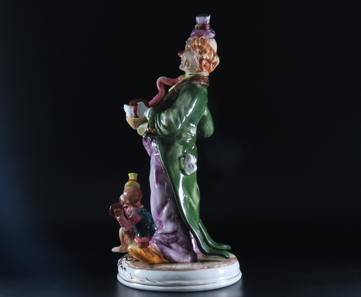最高級 イタリア製 CAPODIMONTE カポディモンテ 「ピエロ」 高50cm