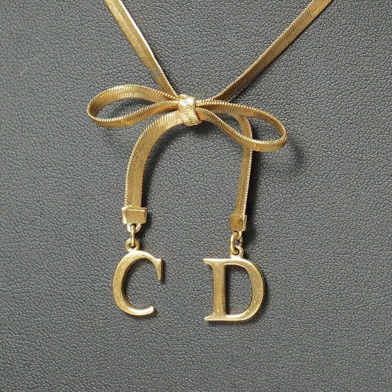Dior ゴールド しんどく チョーカー C D リボン付き