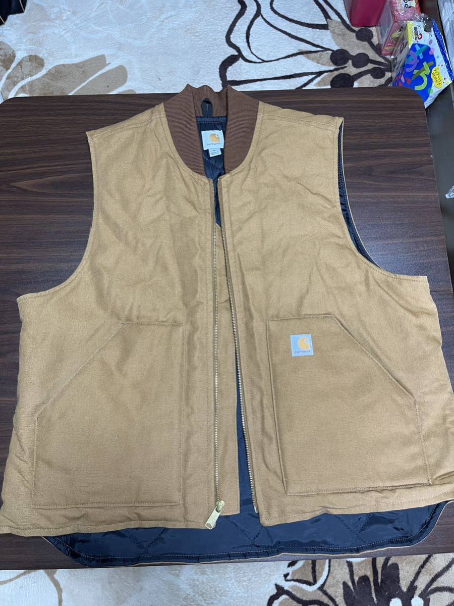 カーハート carhartt ダック ベスト USA製 XL カーハートブラウン