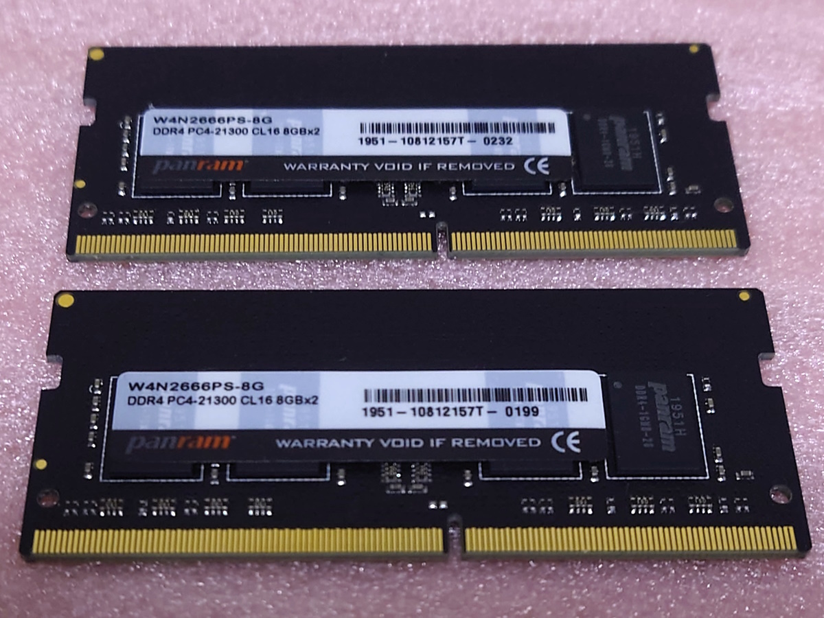 即決 A-DATA製 8GB×2枚 計16GB DDR4 PC4-2400T PC4-19200 260pin 送料