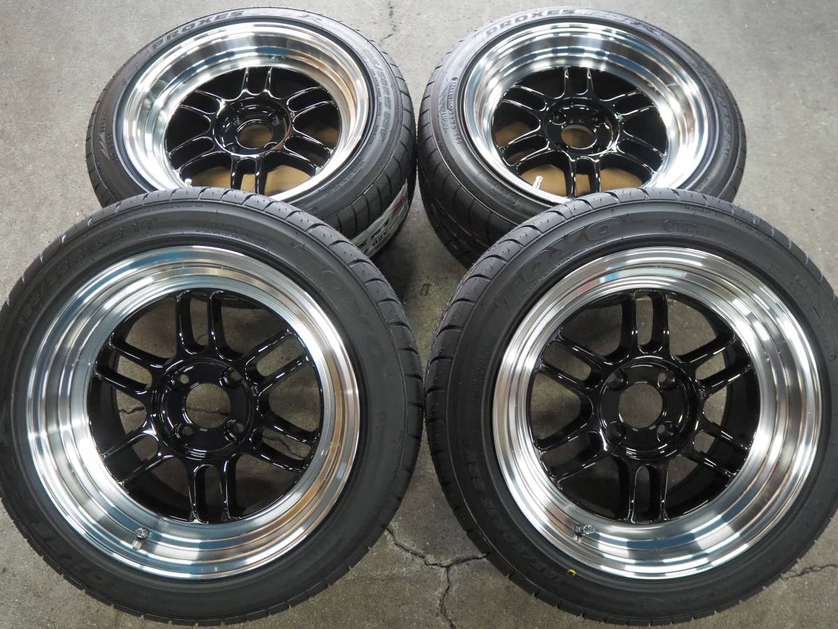 ☆深リム☆195/55R15 8J+20 4H100 新品 人気 ハイグリップ TOYO R1R 1 