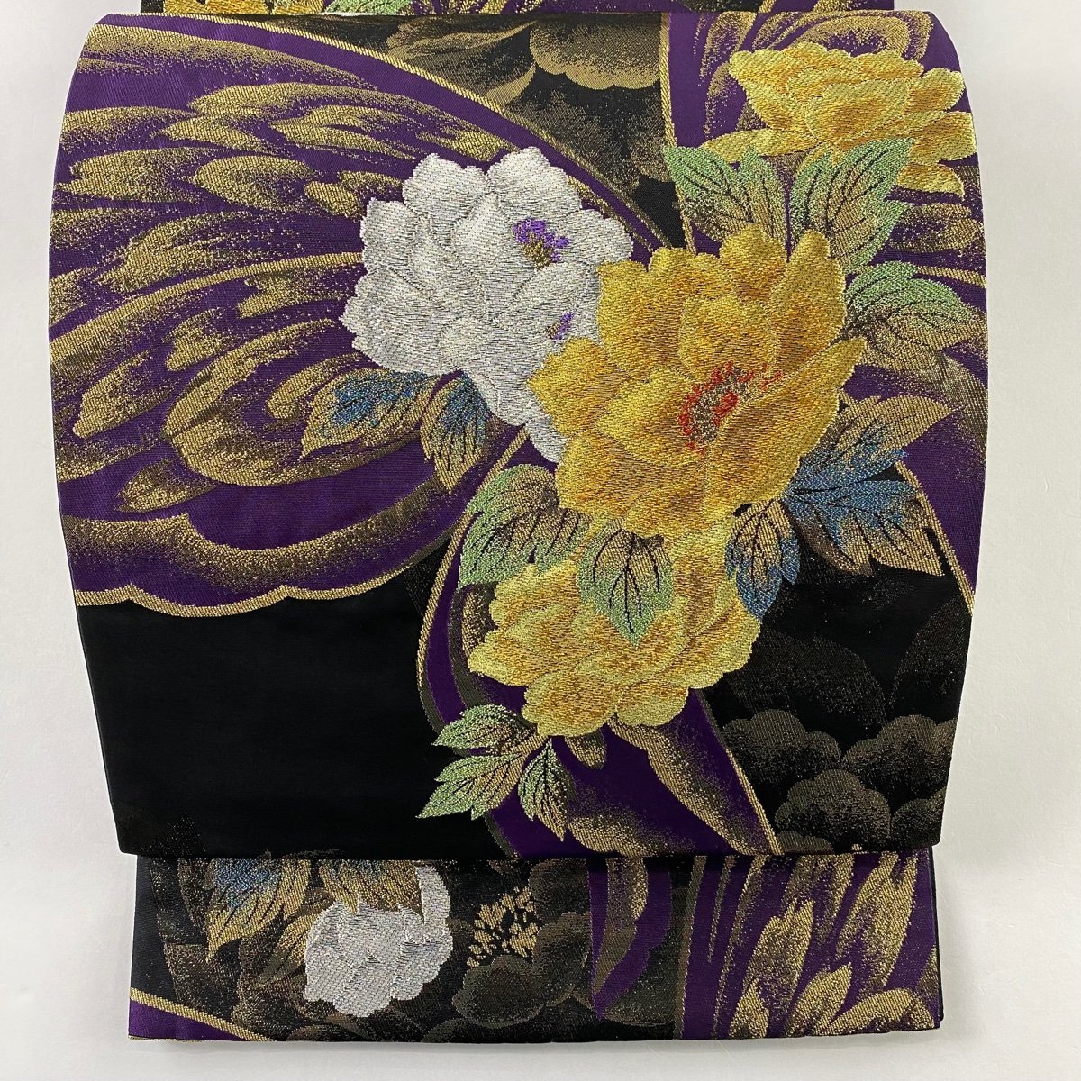大得価，新作 袋帯 秀品 牡丹 金銀糸 箔 紫 六通 正絹(仕立て上がり)｜売買されたオークション情報、yahooの商品情報をアーカイブ公開 - オークファン 仕立て上がり