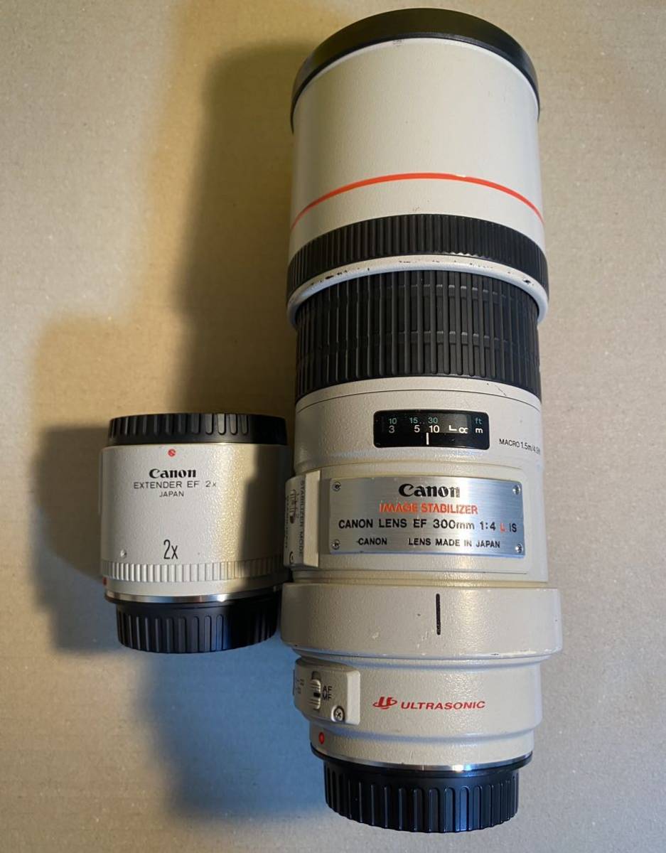 Canon EF 300mm F4L IS USM + エクステンダー 2X 単焦点・望遠レンズ 送料無料