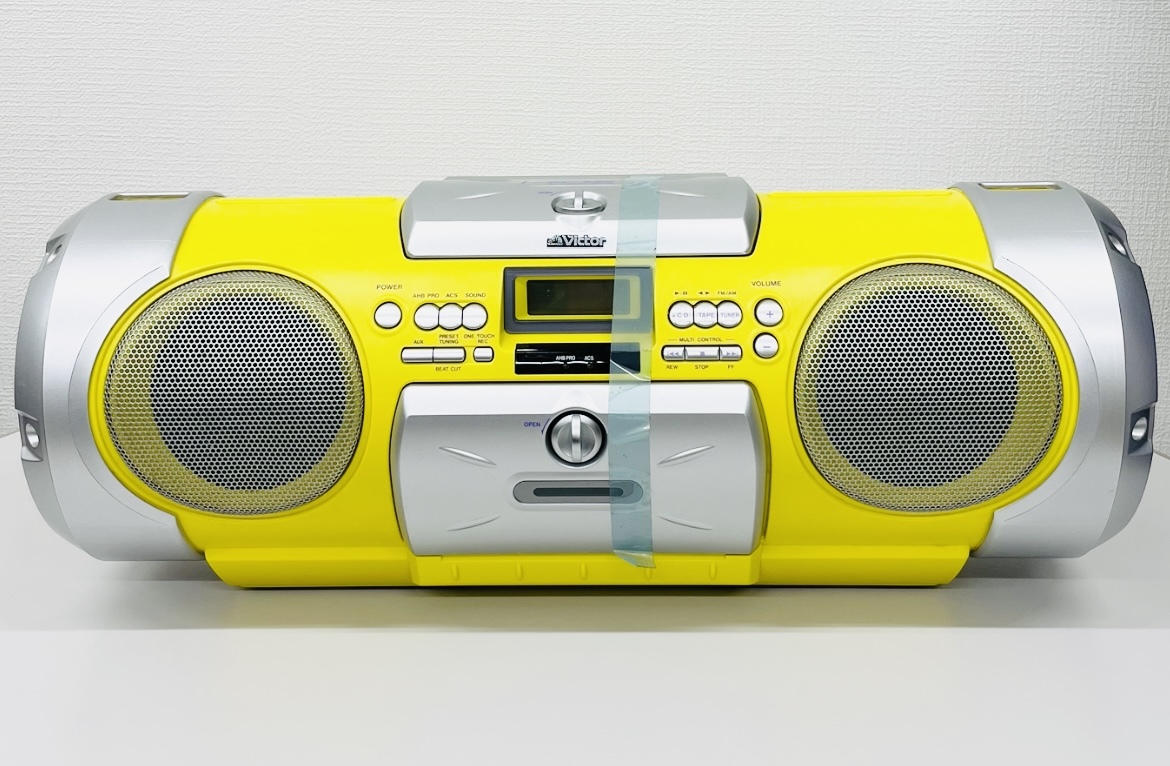 VICTOR ビクター RV-X55 CD×ラジカセ ドラム缶型イエロー CDラジカセ